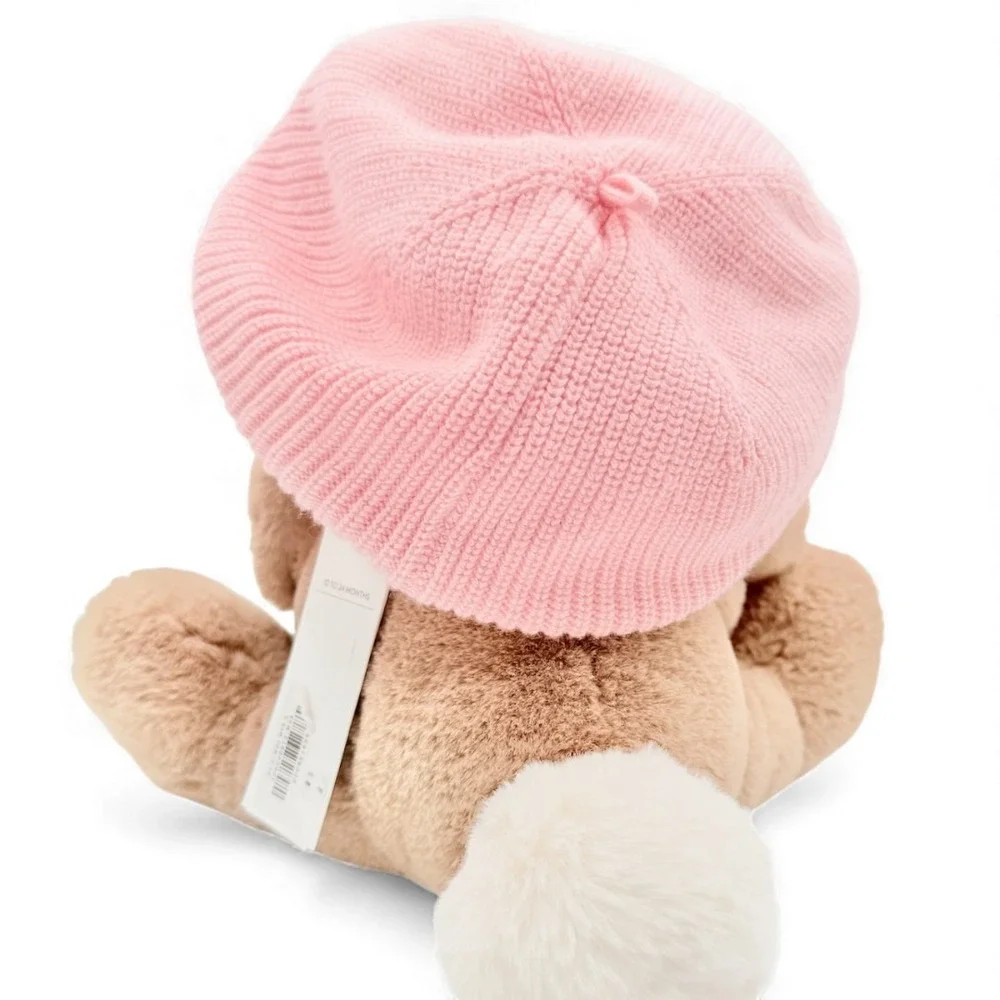 Janie & Jack Snowdrift 2021 Baby Girl Pink Knit Sweater Beret Hat 12-24M NWT Bow
